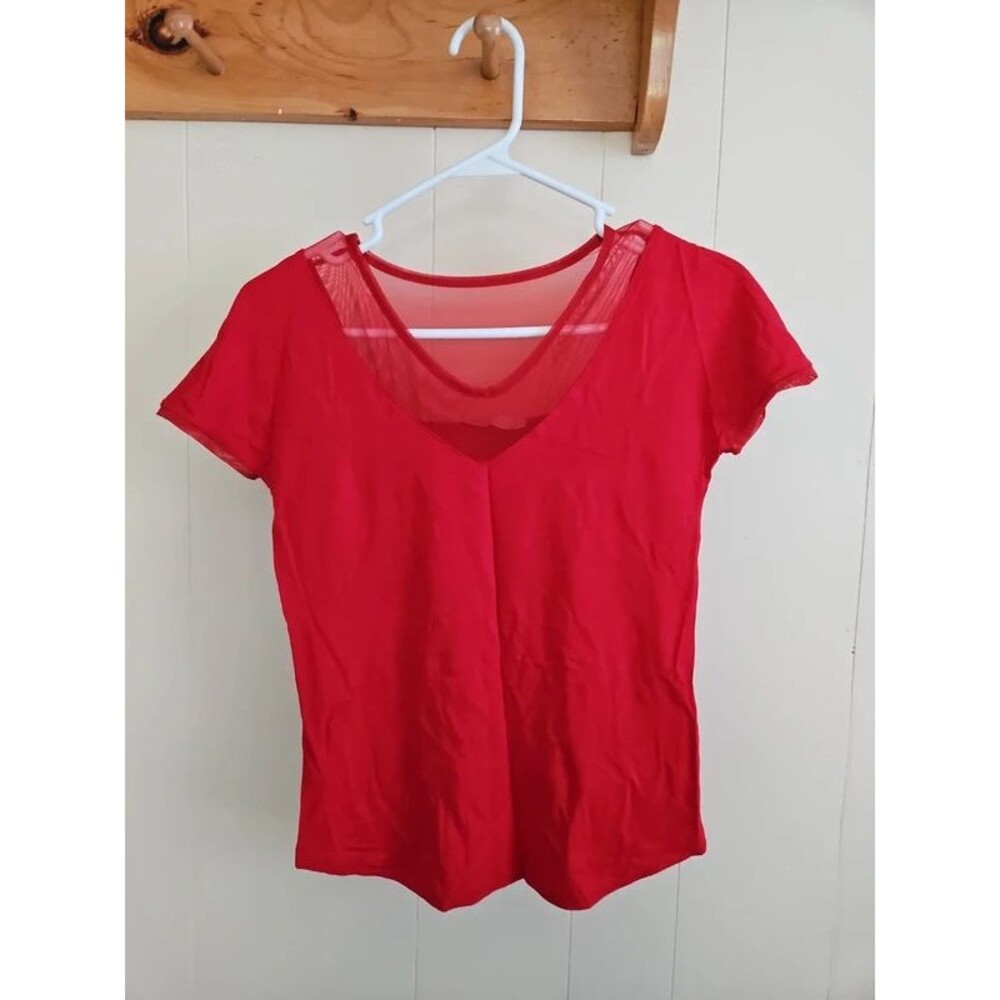 Anatomie Red Mesh Shirt Short Sleeve Travel XS